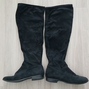 Calvin Klein Over the Knee Boot, Black Suede, Sz 7